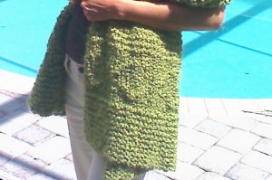 Diamond Panel Comfort Shawl close up