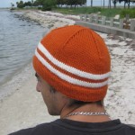 College Beanie model side view College Beanie model side view